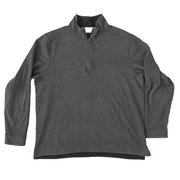 Tommy Bahama Men’s Reversible Quarter Zip Pullover Sweater Black Gray Large - Picture 1 of 12